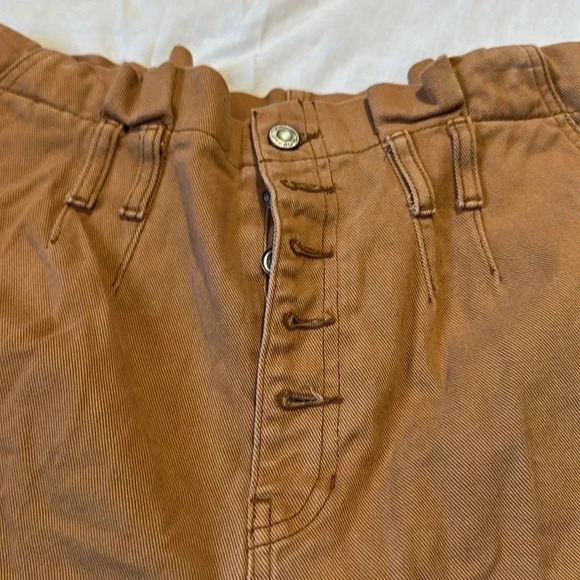 Free People Cindy Utility Shorts Women's 6 Paperbag High Rise Button Fly NO BELT - Picture 3 of 6